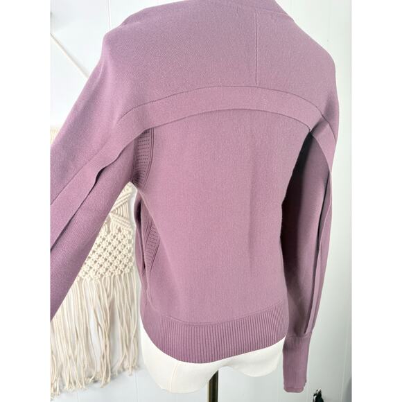 Athleta Advantage Knit Zip Sweater Size XS Damask Mauve Cardigan Athleisure - Picture 12 of 16
